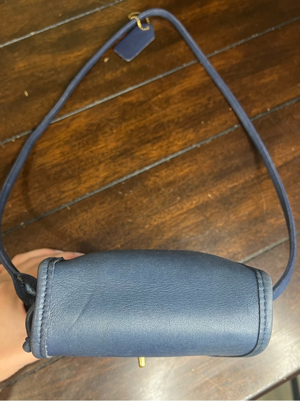 Vintage Coach Blue Leather Scooter Bag - Picture 13 of 15